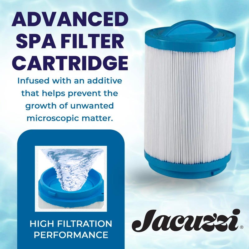 Jacuzzi فيلتر سبا قابل للغسل من جاكوزي بروكلاريتي 40 قدم مربع، خرطوشة مطوية بديلة 6473-157J، تناسب أحواض الاستحمام الساخنة من سلسلة J-400 و J-500، ترشيح مزدوج المرحلة لمياه صافية، تركيب وصيانة سهلة - Image 2